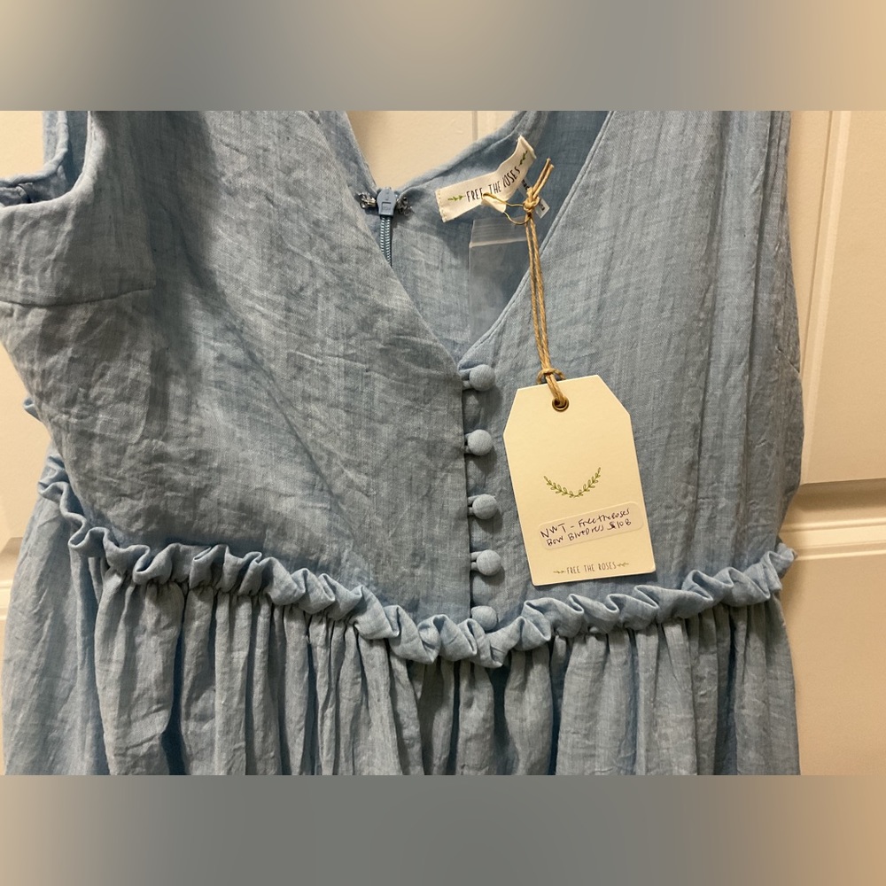 Free the Roses NWT Tiered Tie Shoulder Dress | M - Picture 4 of 9